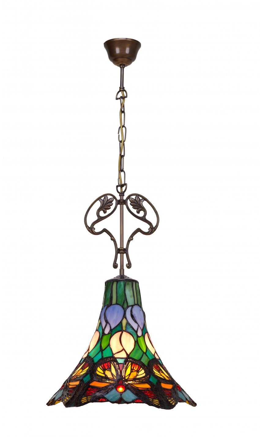 d.35cm Lámpara colgante de techo con adorno fundición Tiffany Serie Butterfly