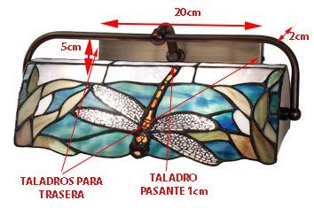 Aplique para cuadro Tiffany azul