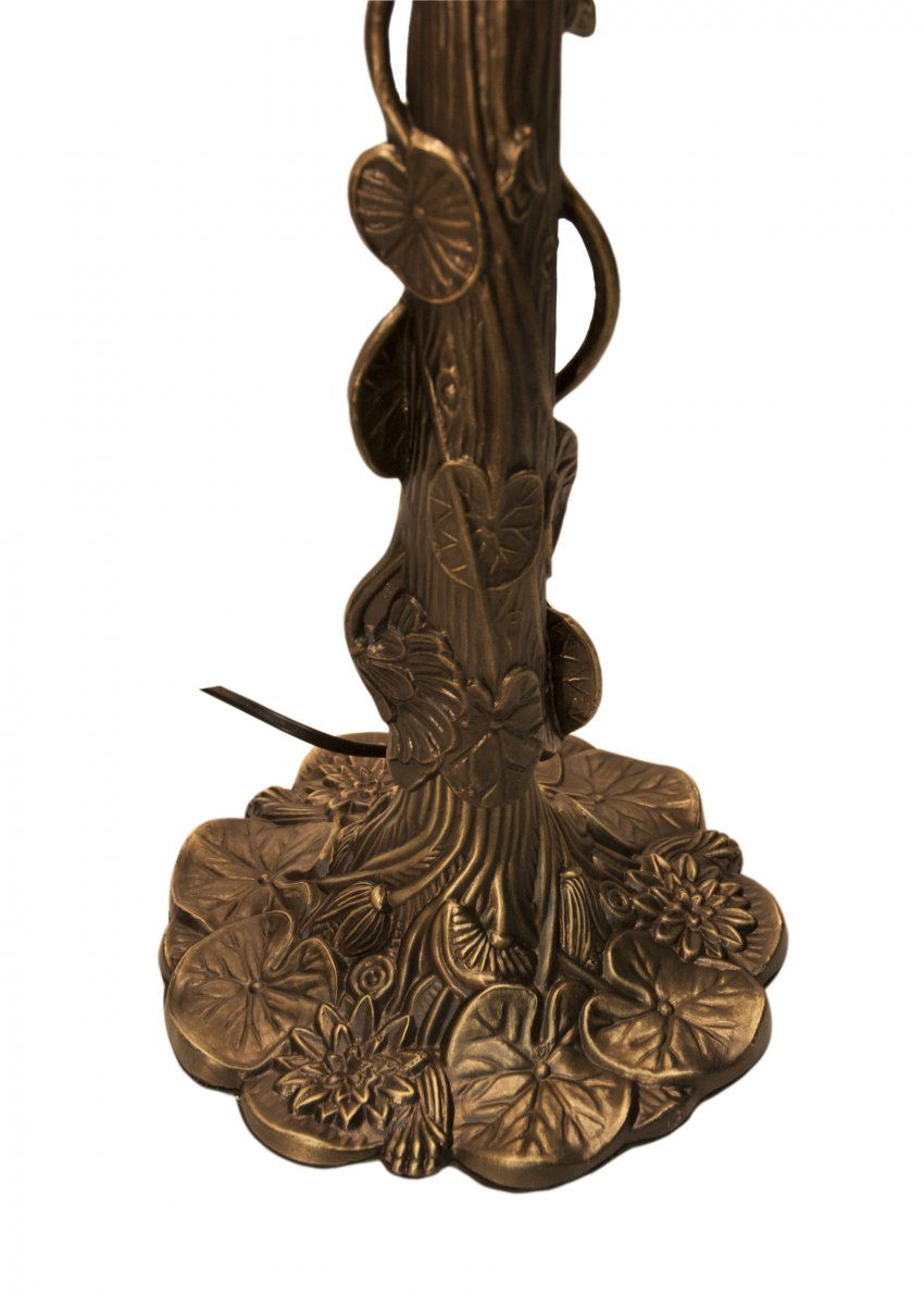 Sobremesa Mayor Tiffany Serie Bell con base con hojas
