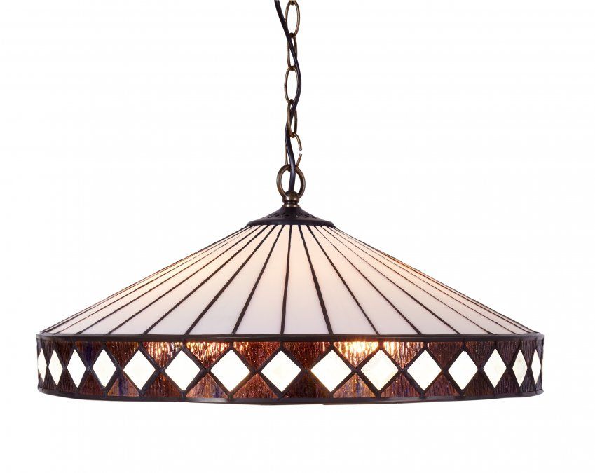 d.45cm Lámpara colgante de techo Tiffany mayor con cadena Serie Ilumina