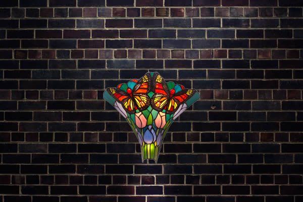 Lampara de pared de medialuna Tiffany