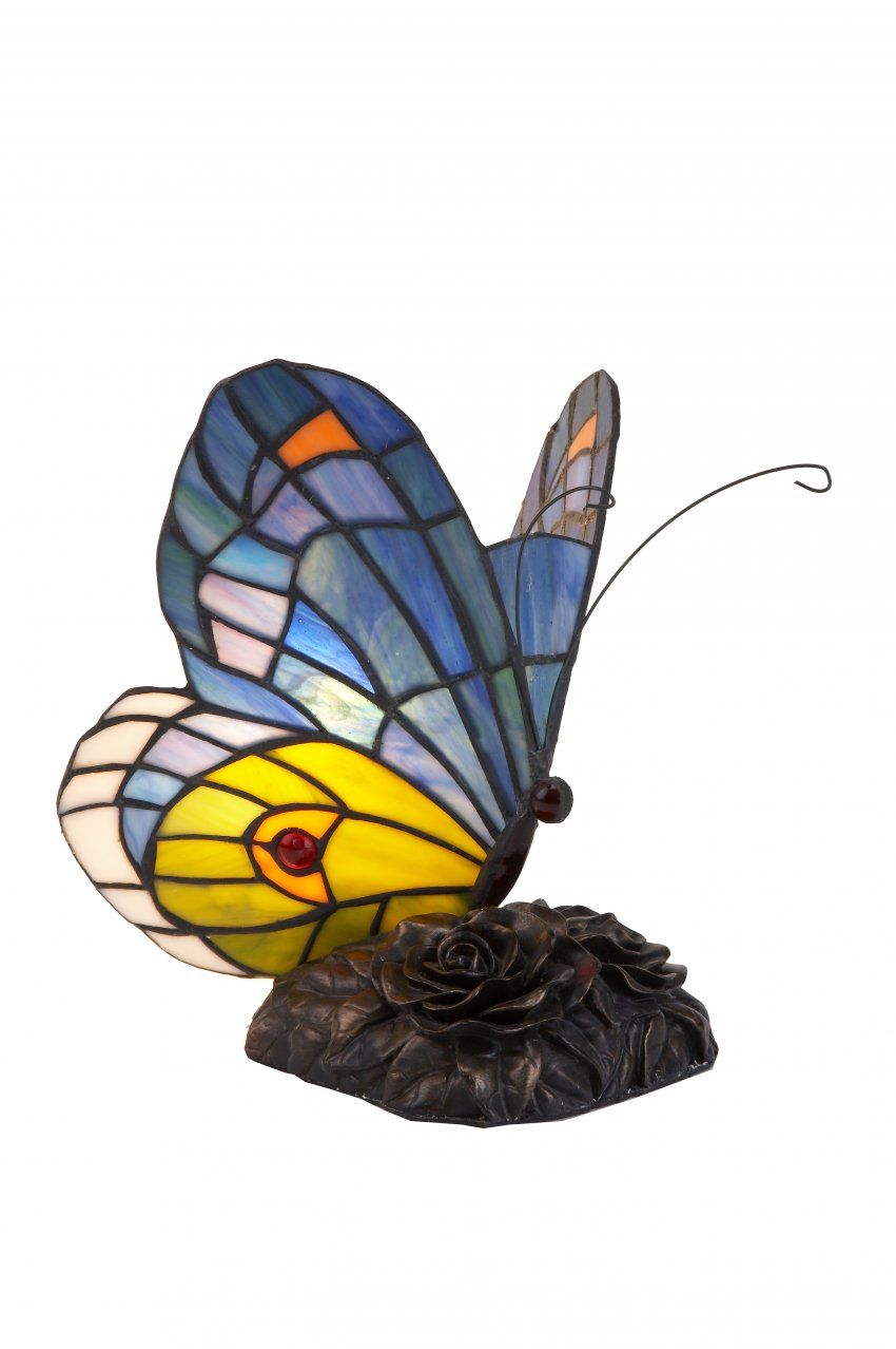 Figura mariposa de mesa Tiffany iluminada