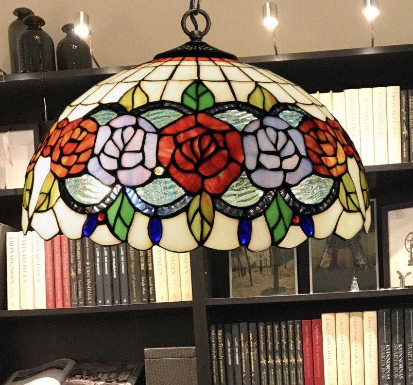 d.40cm. Colgante de techo Tiffany con cadena