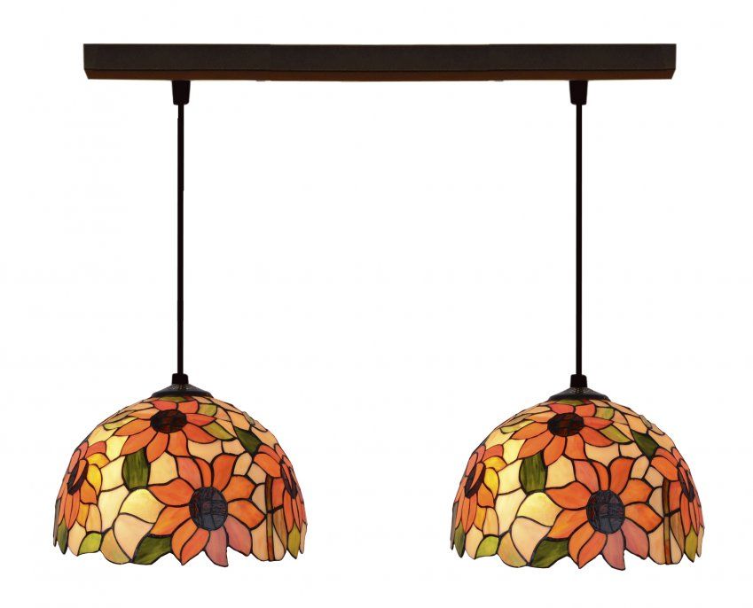 d.20cm x2 Lámpara regleta con 2 pantallas Tiffany Serie Diamond