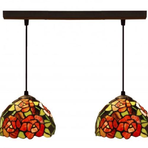 d.20cm x 2 Lámpara regleta con 2 pantallas Tiffany Serie New York