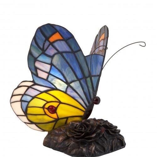 Figura mariposa de mesa Tiffany iluminada