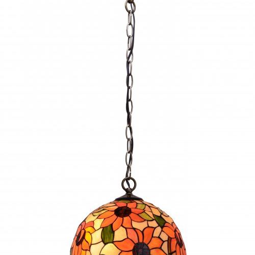 d.20cm Lámpara colgante de techo menor Tiffany con montura con cadena Serie Diamond