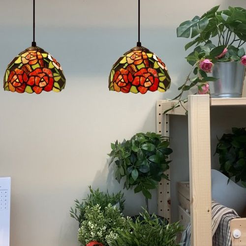 d.20cm x 2 Lámpara regleta con 2 pantallas Tiffany Serie New York