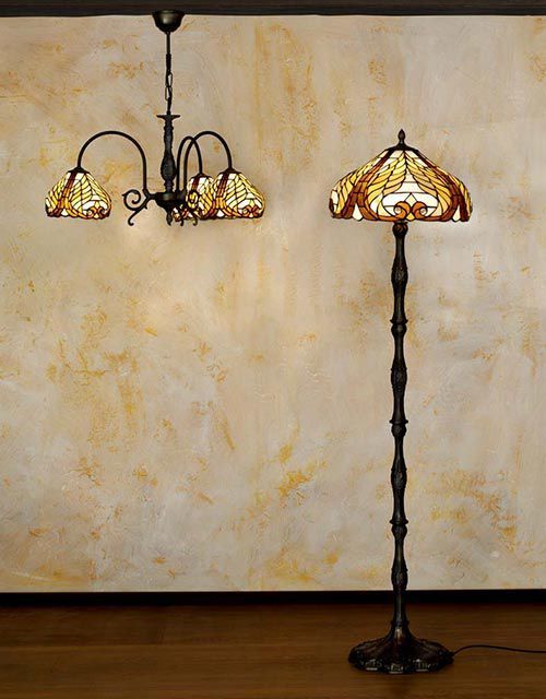 Lámpara 3 brazos Ref.2390.00 y Pie salón Ref.2380.10 Serie Dalí