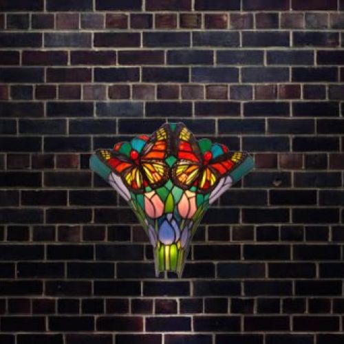 Lampara de pared de medialuna Tiffany