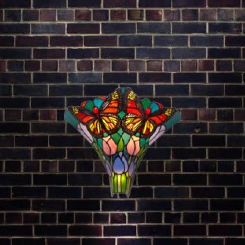 Lampara de pared de medialuna Tiffany
