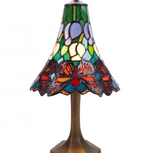 d.25cm Lámpara de mesa con mariposas y montura con forma hexagonal Serie Butterfly 1 luz